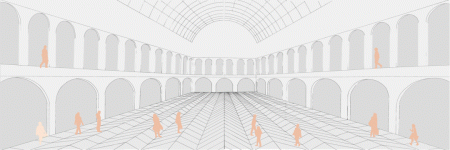 “Who are you here to see?” An illustration of an exhibition of Mona’s work that showcases visualizations of the extent of inequality in art spaces.
