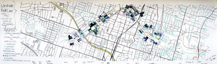 Visitor-generated map of the Westside BeltLine trail in Atlanta.