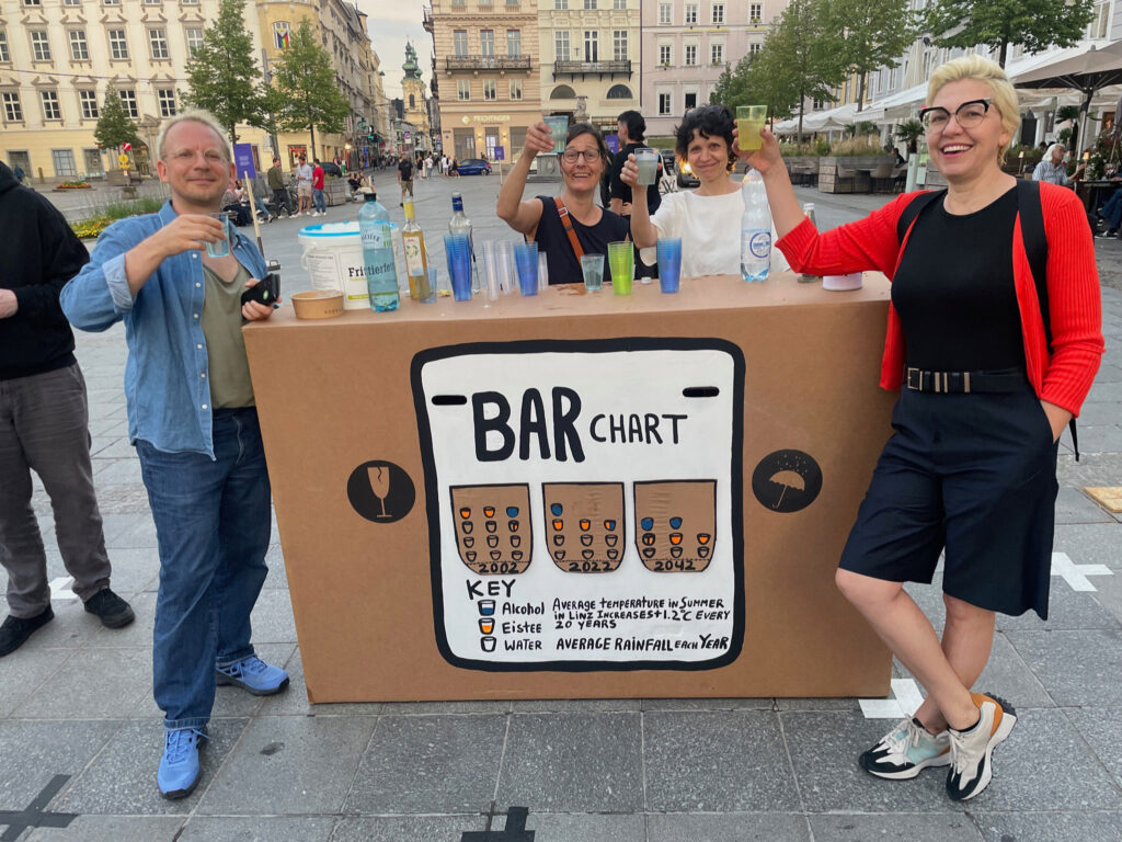 The Bar Chart friendly staff toast your success
