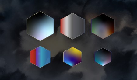 Hexagons on a dark sky background