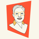 A line illustration of Emilia Ruzicka