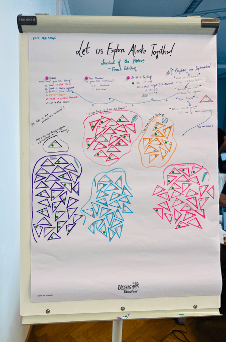 An Image showing the final result of the Data & Design Interactive Artwork developed during the workshop.