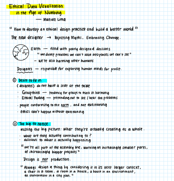 Notes about Manuel Lima’s intervention by the student Imaji Kasih Ayunda Rizal.