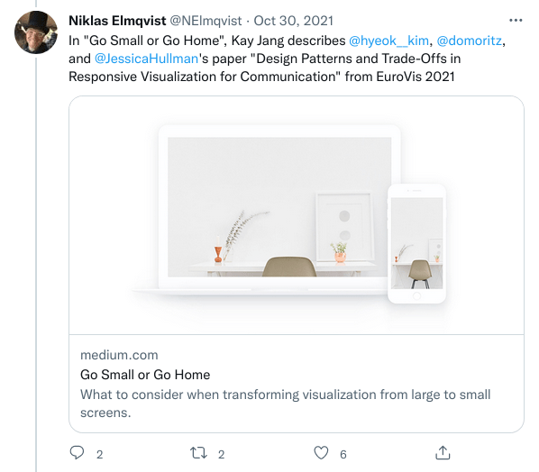 One of Prof Elmqvist’s tweets on a student’s blog post